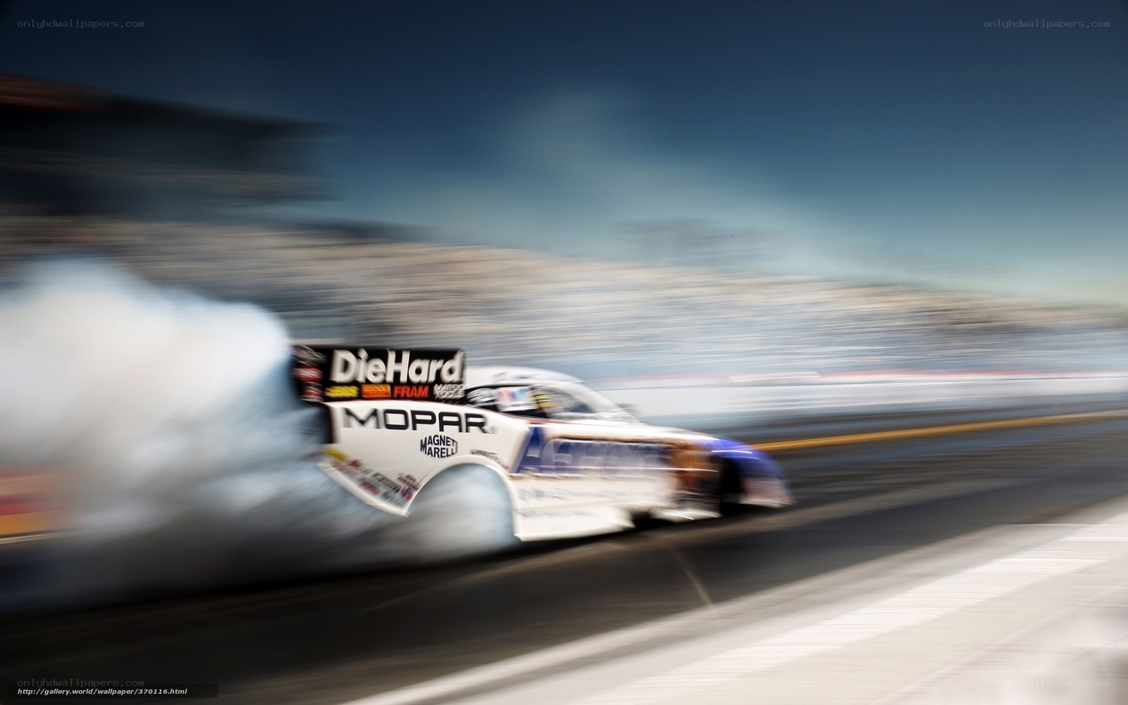 drag racing car in motion