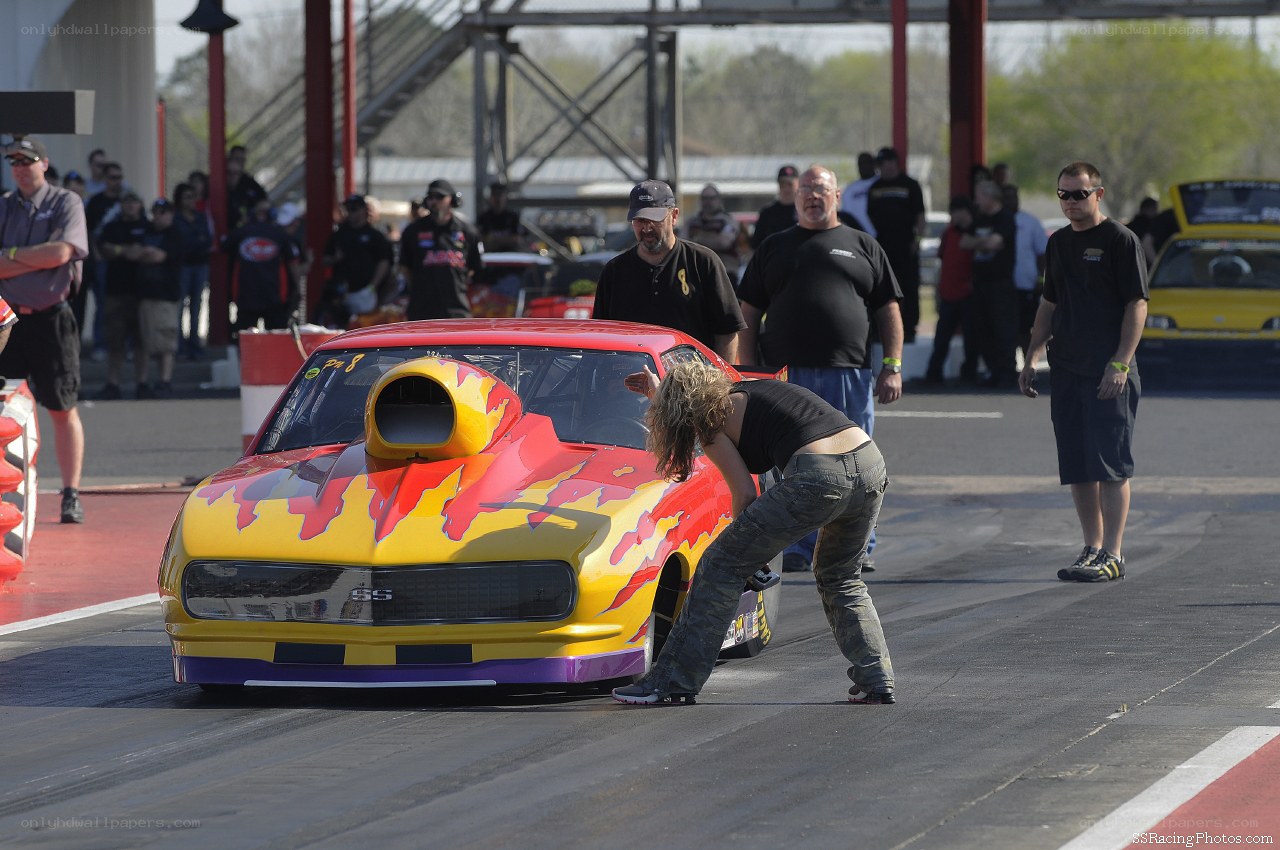 Drag racing car on the track