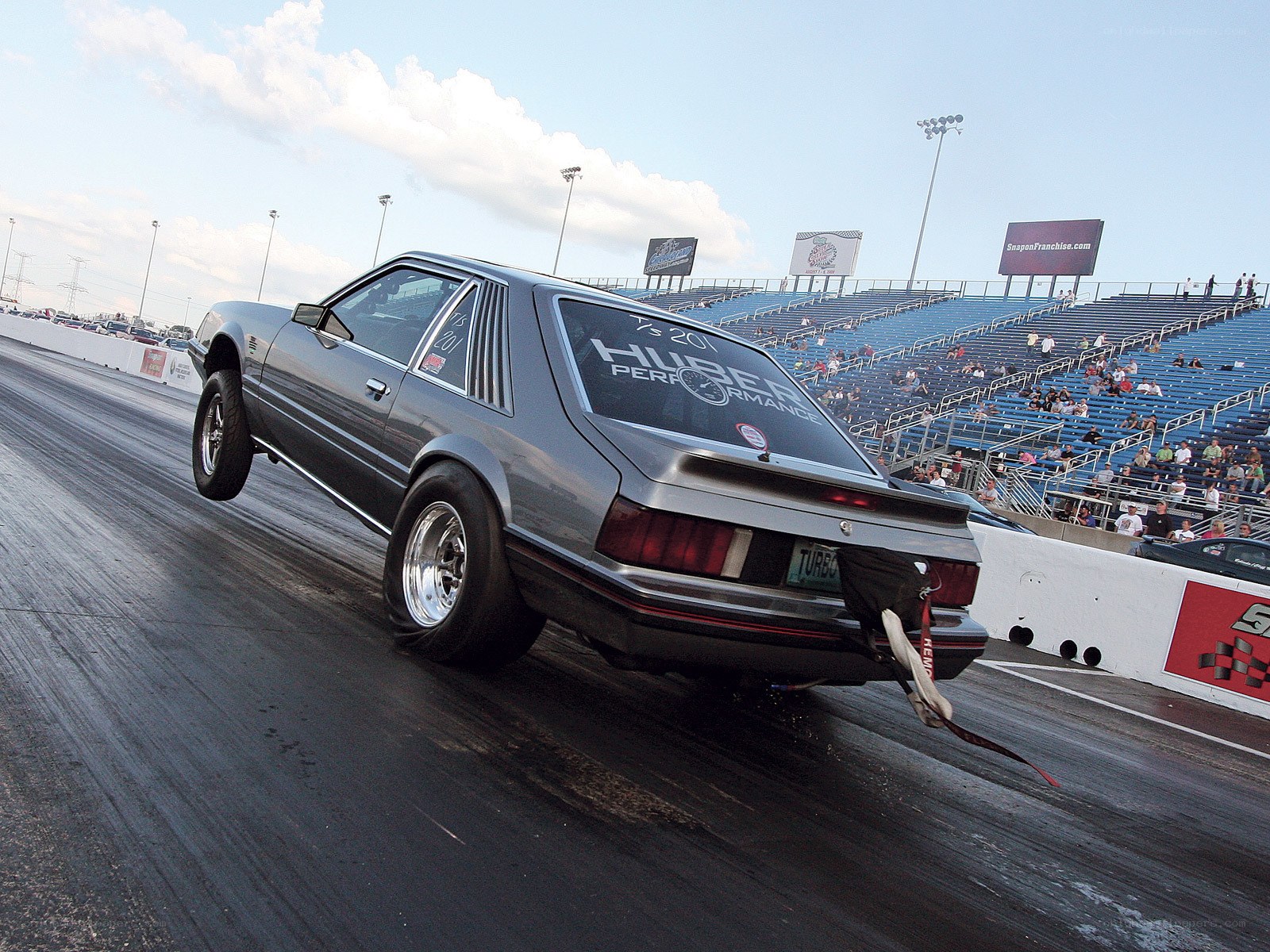 drag racing car on track