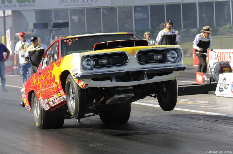 drag racing car on track