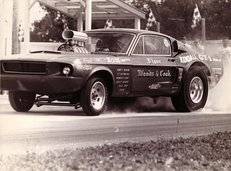 drag racing car on track