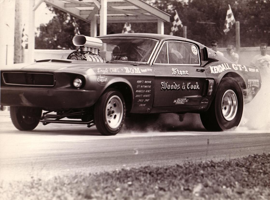 drag racing car on track