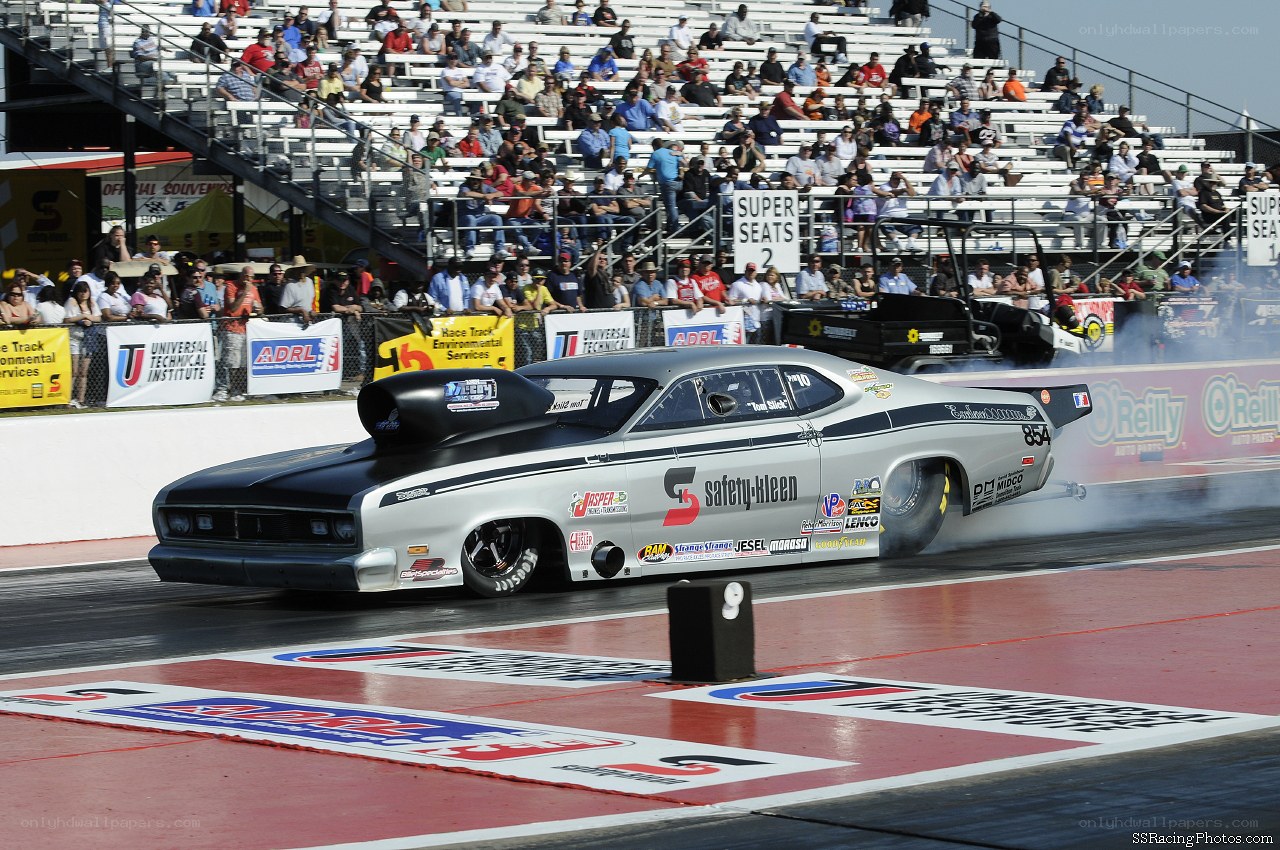 drag racing car on track