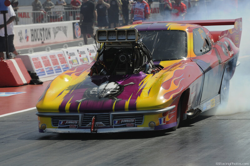 drag racing car on track