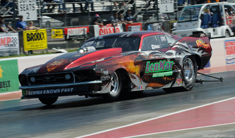 drag racing car on track