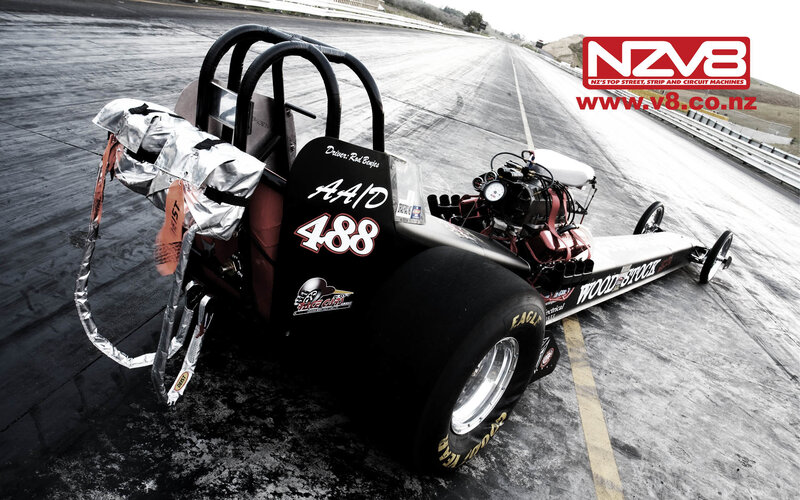 drag racing car on track