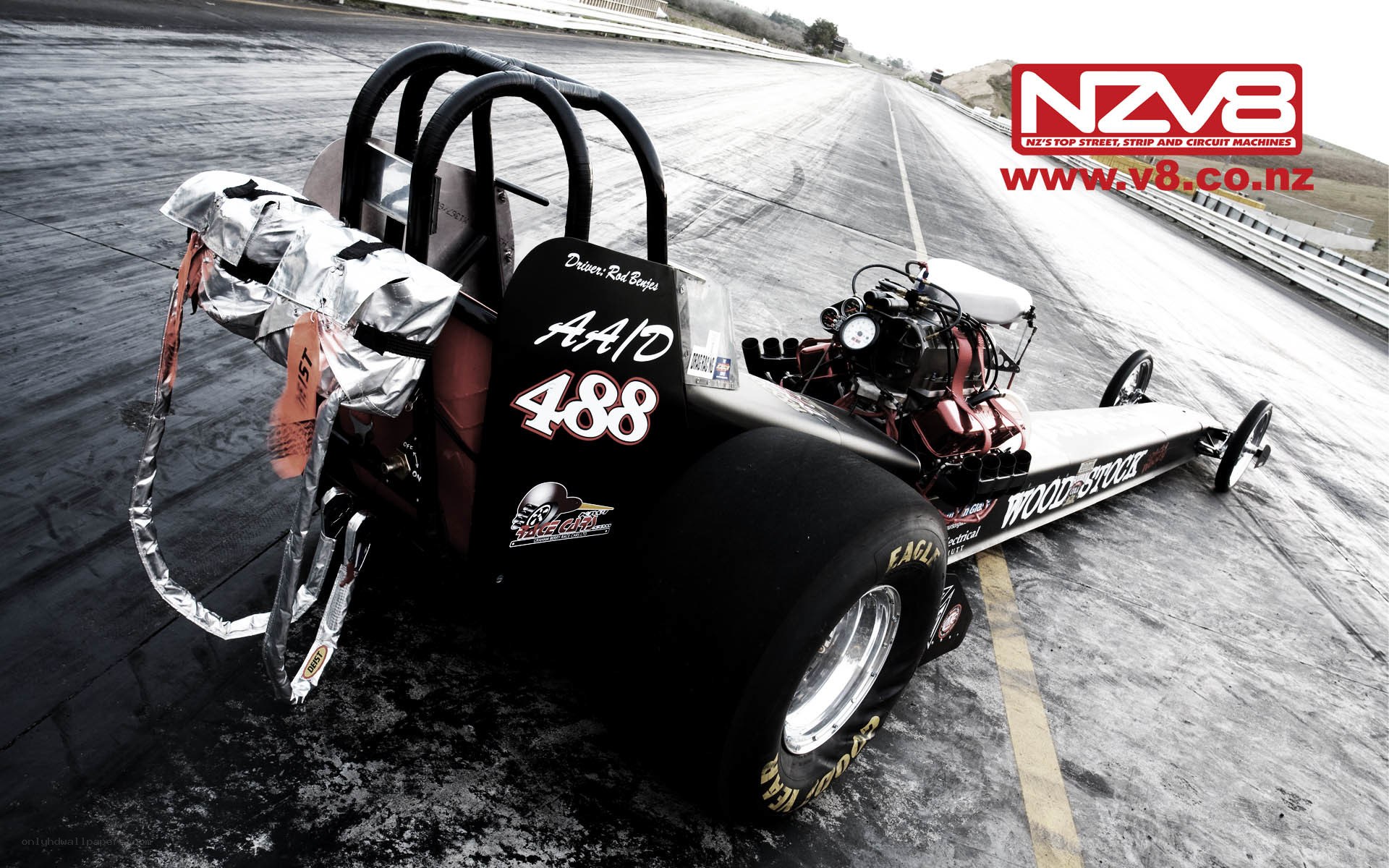 drag racing car on track