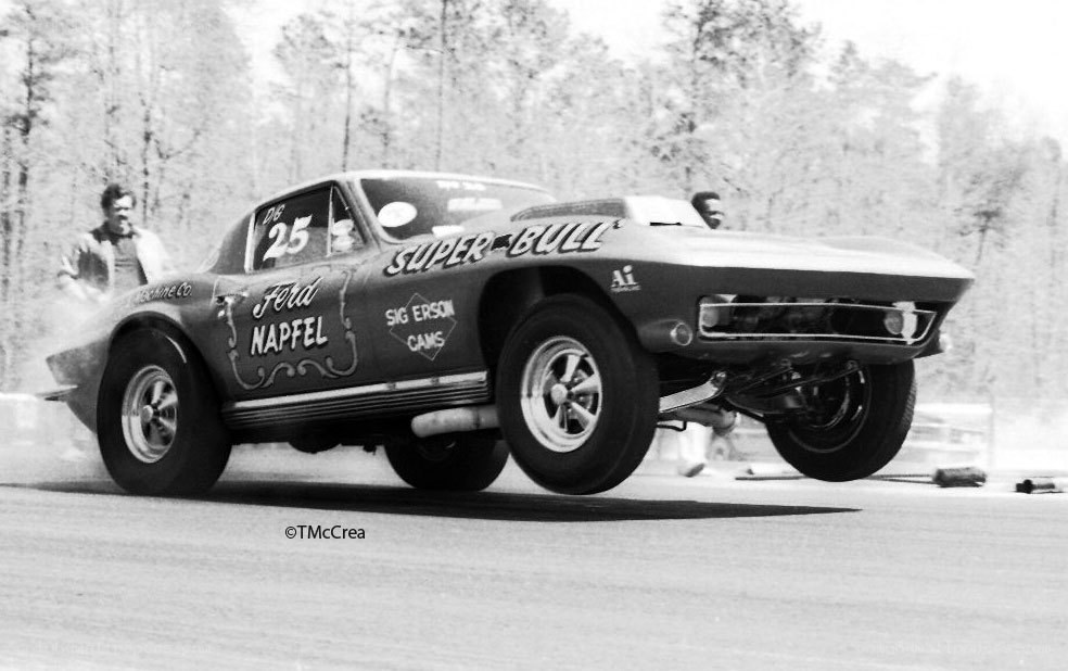 drag racing car on track