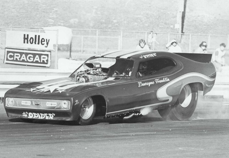 drag racing car on track