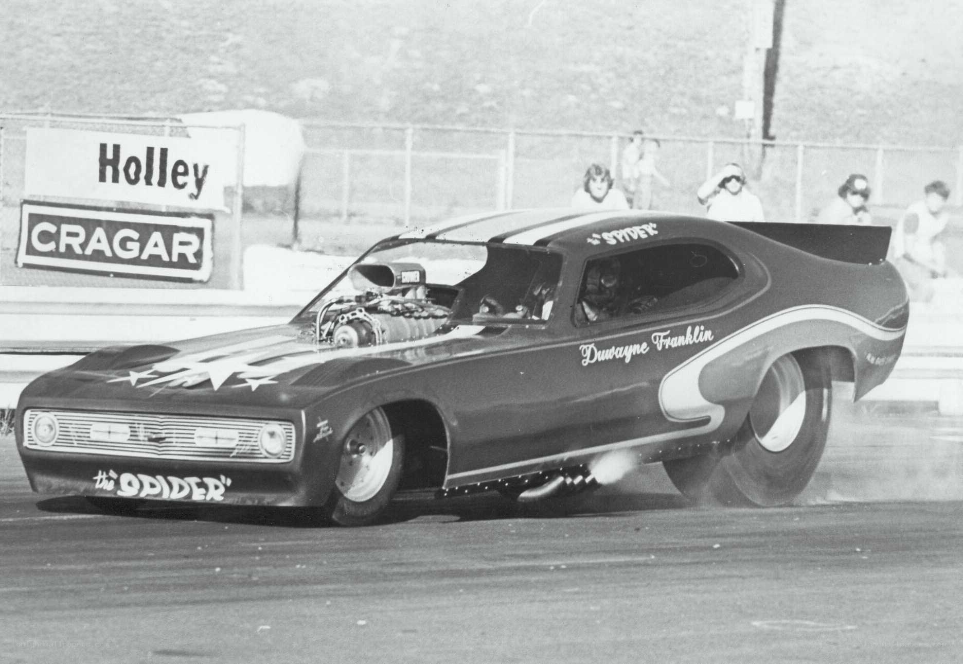 drag racing car on track