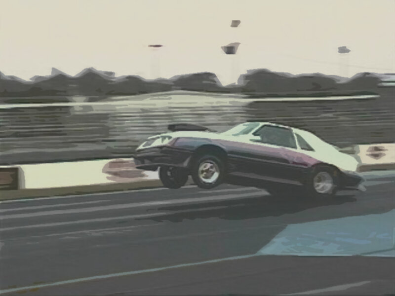 drag racing car on track