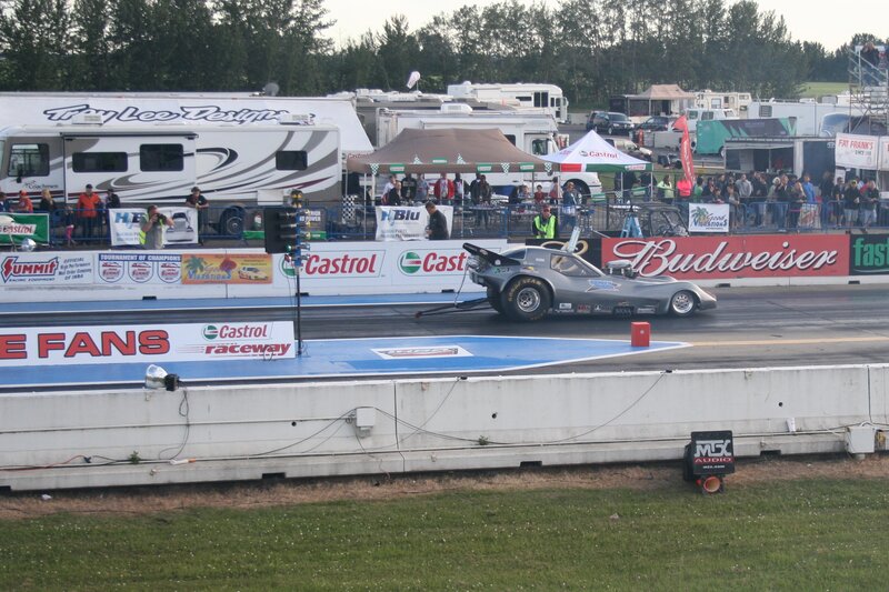 Drag Racing Car on Track — Gray