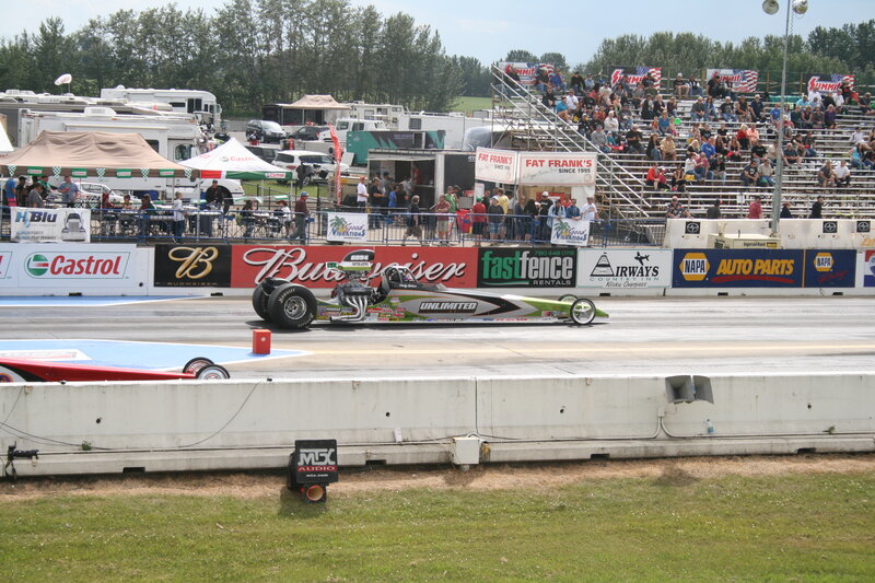 Drag Racing Car on Track — Green