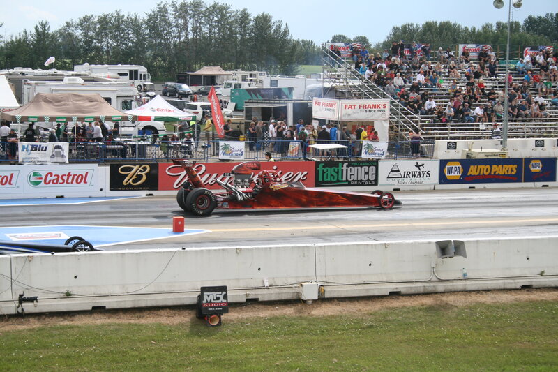Drag Racing Car on Track — Red, Active