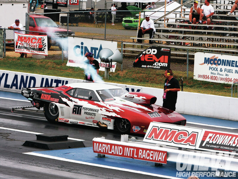 Drag Racing Car on Track — Red