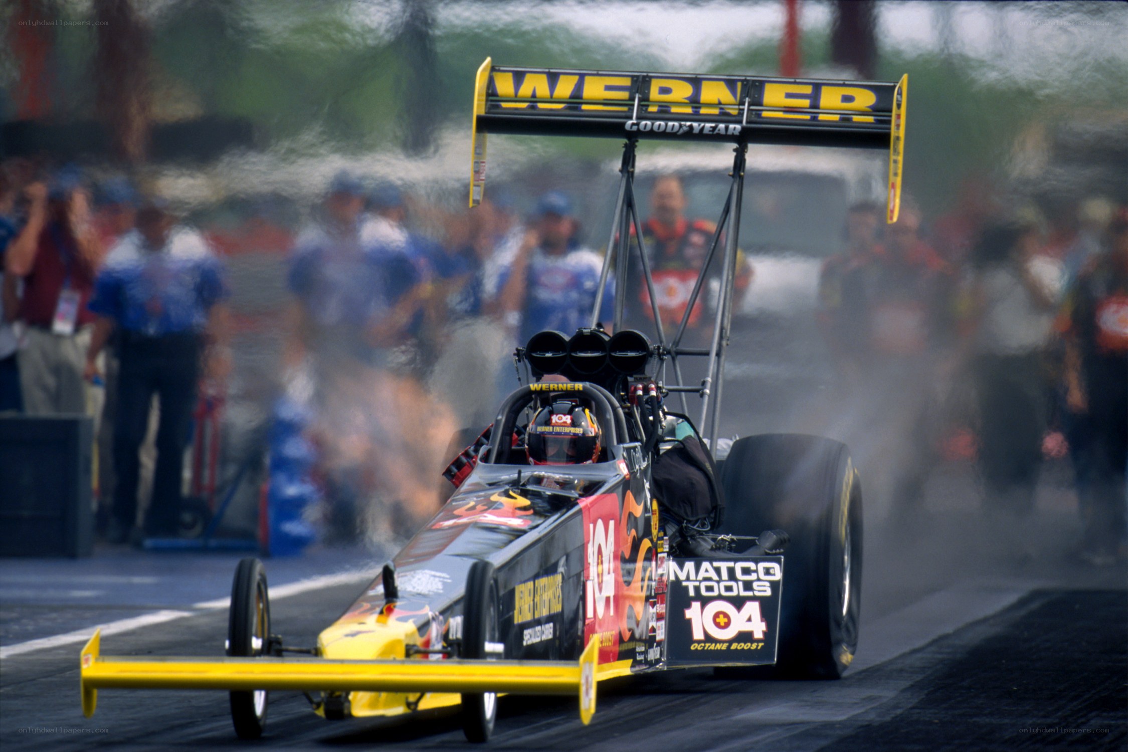 drag racing car on track