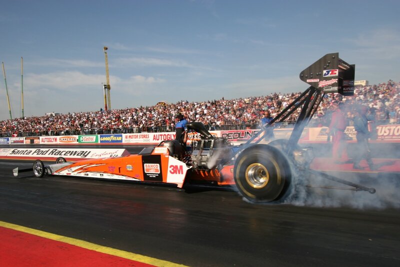Drag Racing Car — Orange, Energetic