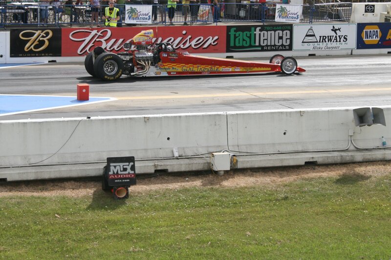 Drag Racing Car — Red, Active, Afternoon
