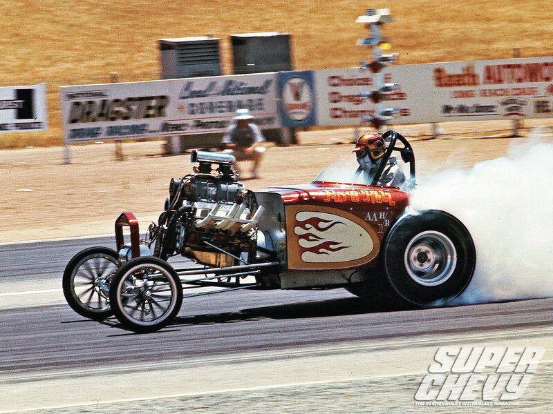 Drag Racing Car — Red, Dynamic, Afternoon