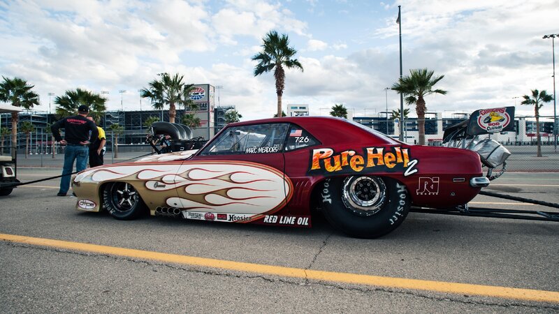 Drag Racing Car — Red, Outdoor