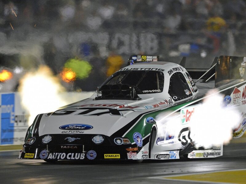 Drag Racing Car — White, Dramatic, Night