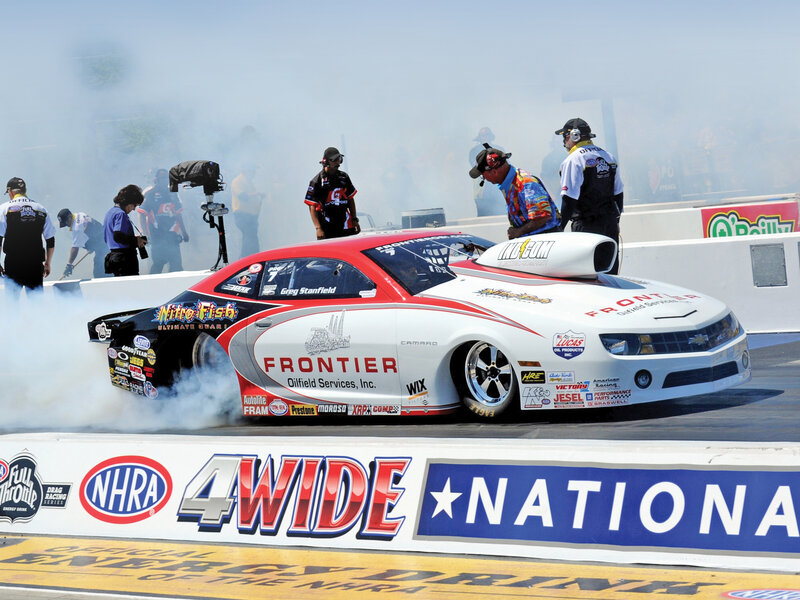 Drag Racing Car — White, Dramatic