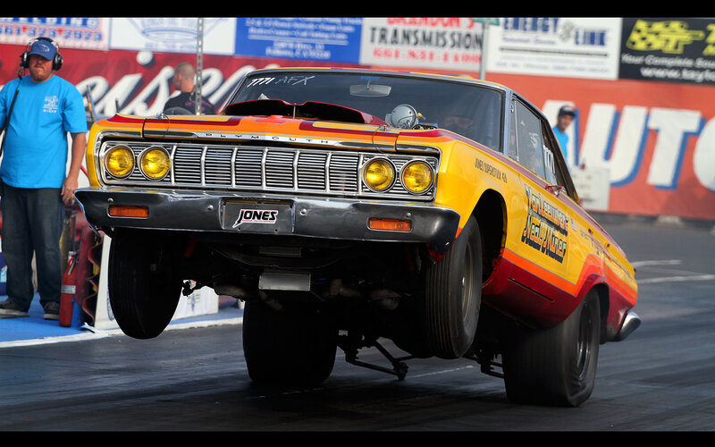 Drag Racing Car — Yellow, Dynamic, Afternoon, Photograph