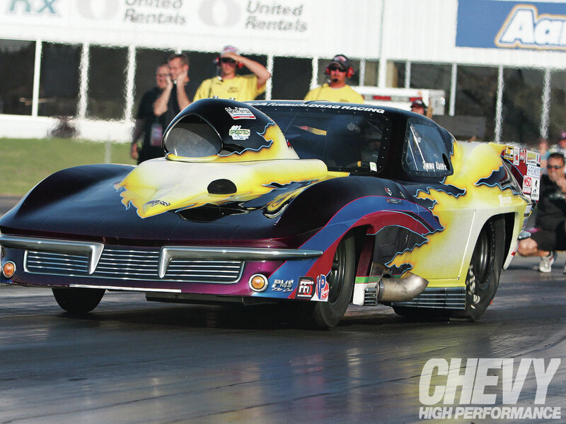 Drag Racing Car — Yellow, Dynamic, Afternoon
