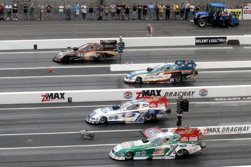 Drag Racing Cars — Black, Competitive, Afternoon, Photograph