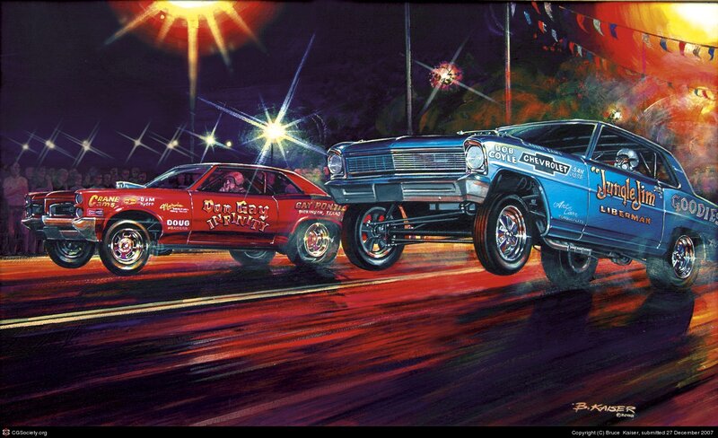 Drag Racing Cars — Blue, Dramatic