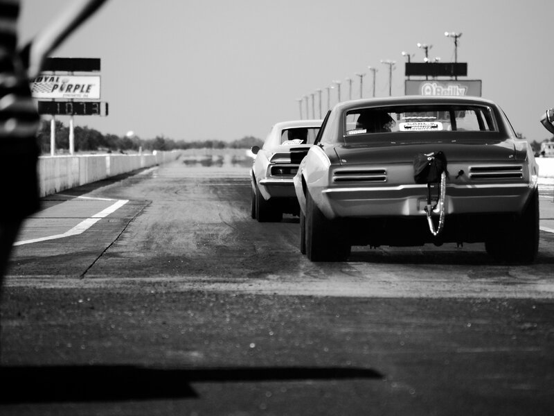 drag racing cars on track