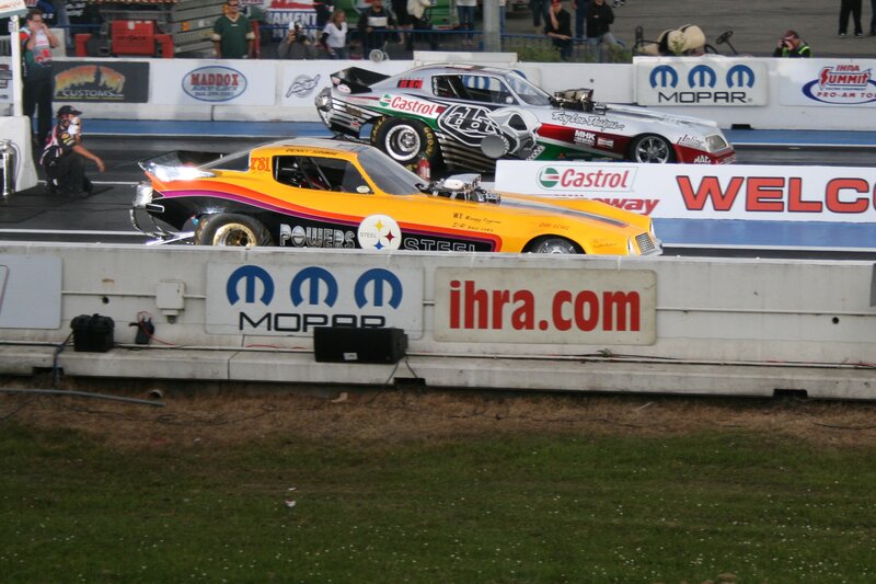 Drag Racing Cars — Yellow, Competitive, Night