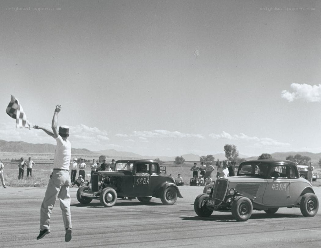 Drag racing finish line moment