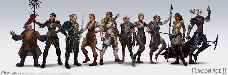 Dragon Age II character lineup