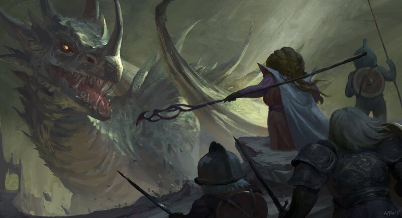 Dragon and Adventurers — Gray