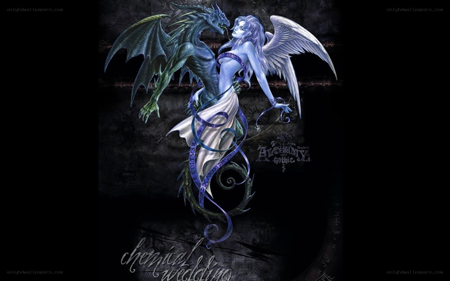 dragon and angel embrace