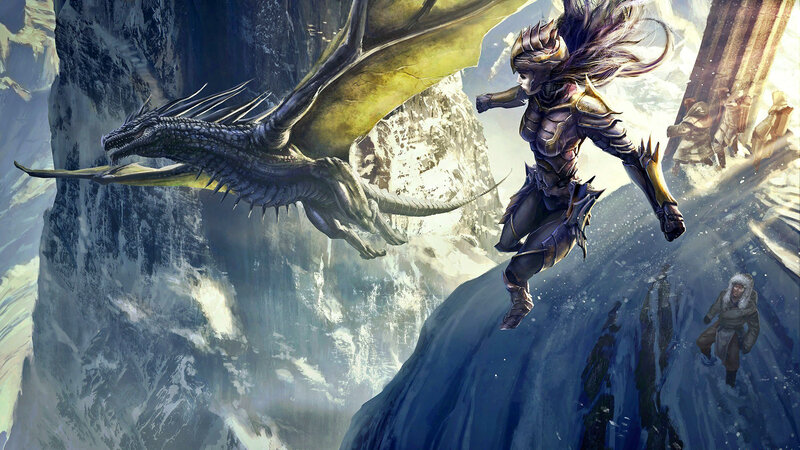 Dragon and Armored Warrior — Gray