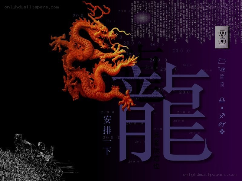 Dragon and Chinese characters