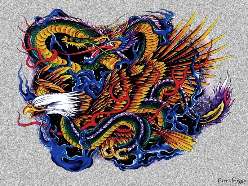 Dragon and Eagle Illustration