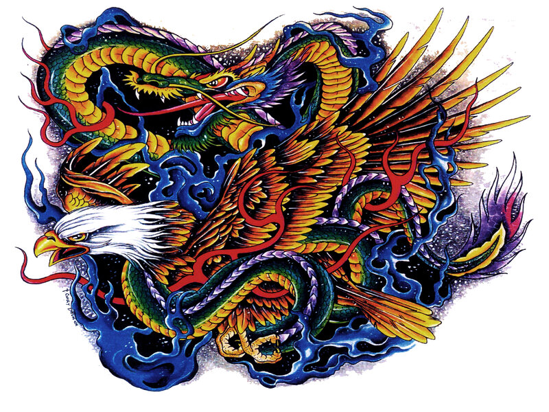 dragon and eagle tattoo design