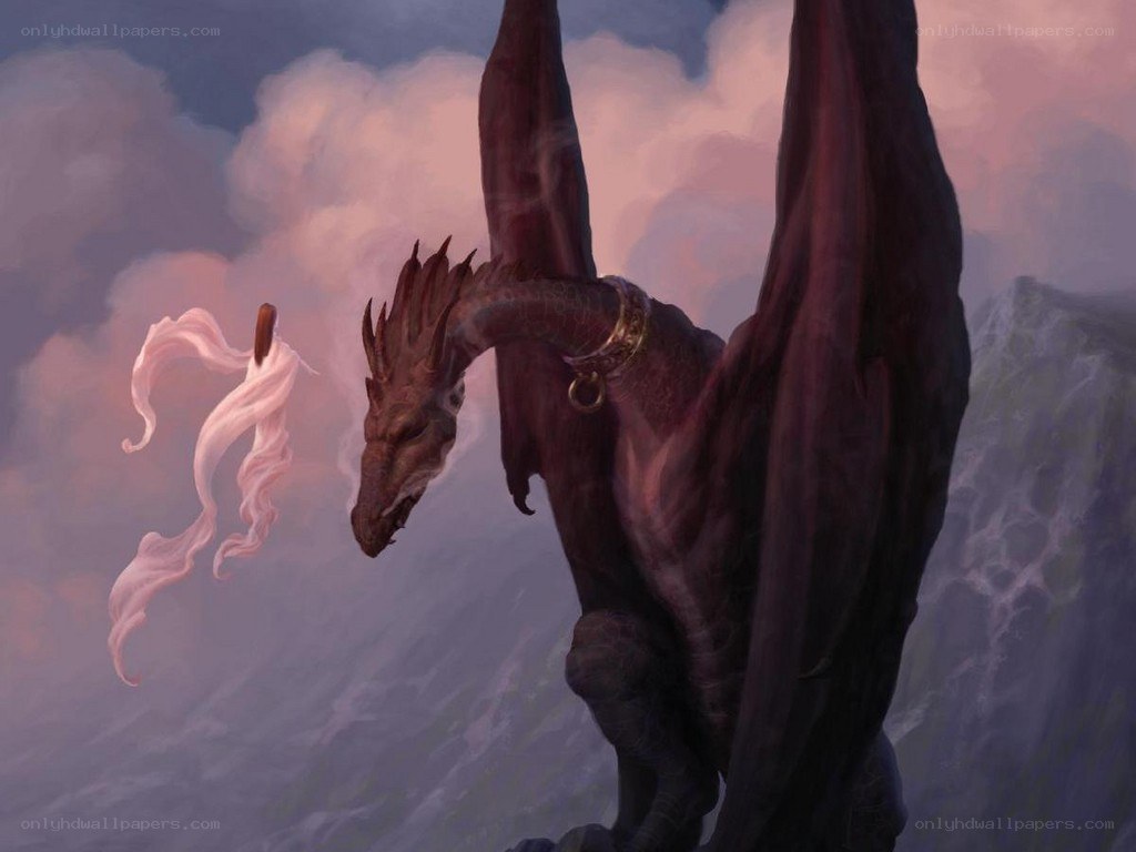 dragon and ethereal figure