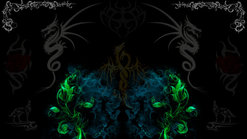 Dragon and Floral Design