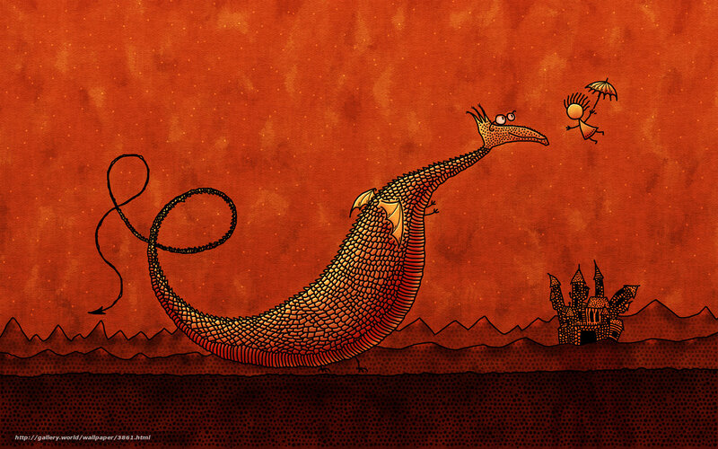 Dragon and flying child