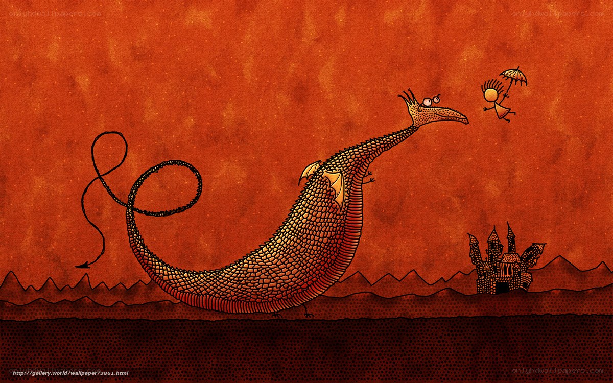 Dragon and flying child