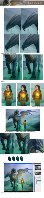 dragon and girl coloring tutorial