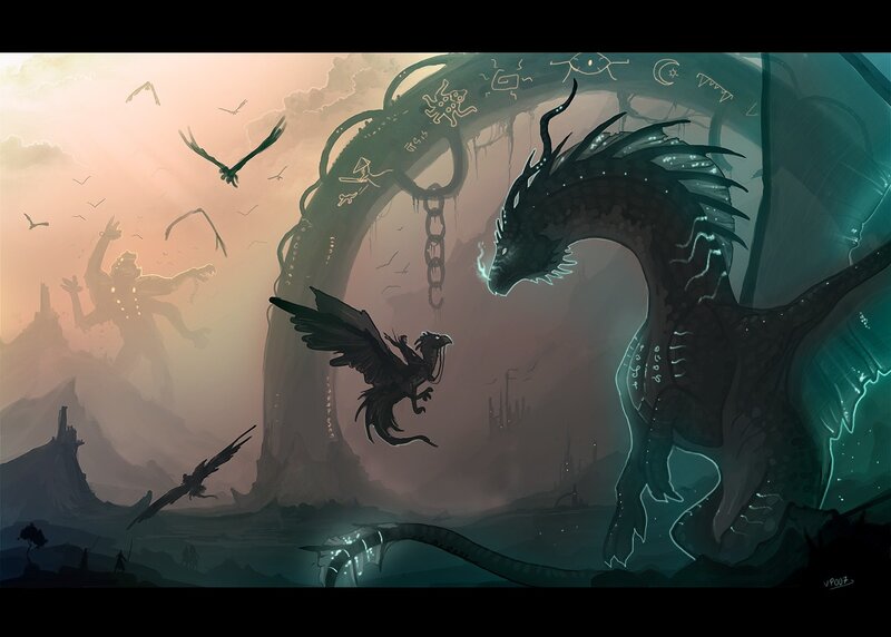 Dragon and Griffin — Green