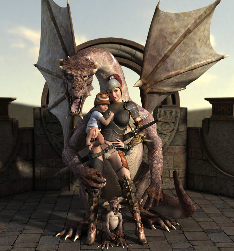 Dragon and its riders