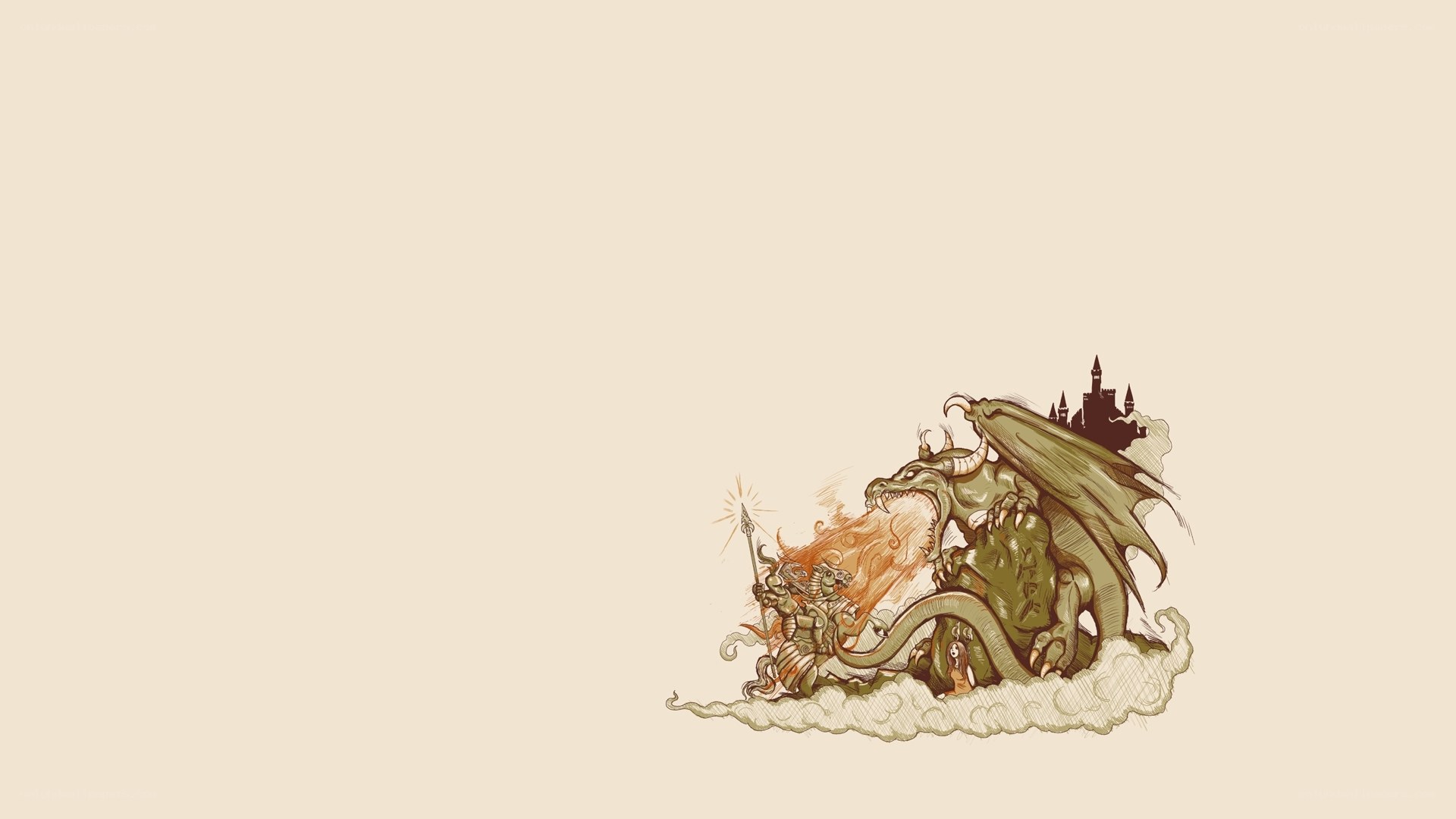 dragon and knight battle