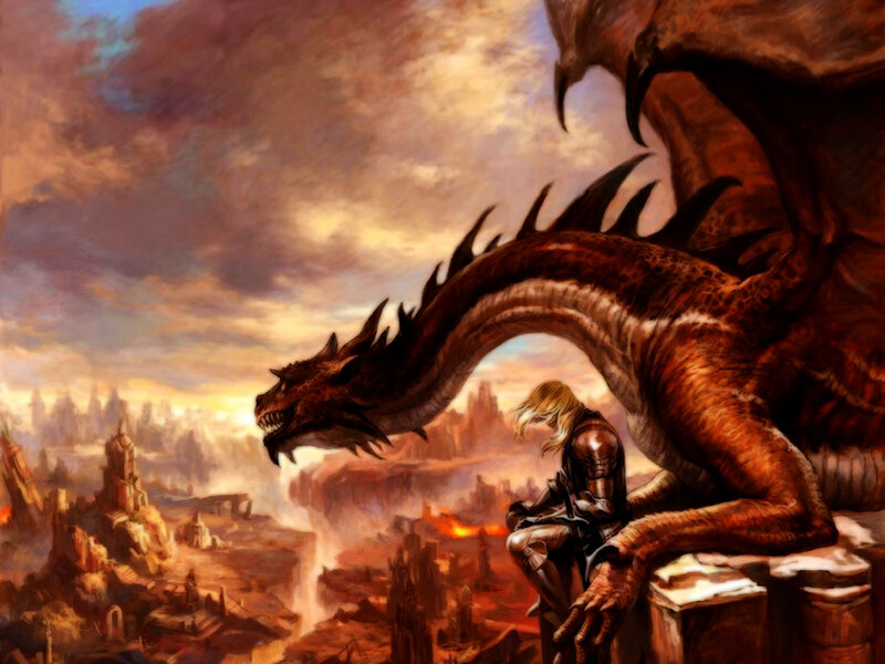 Dragon and Knight — Brown