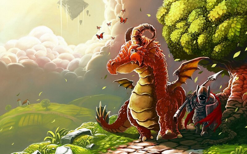 Dragon and Knight — Green